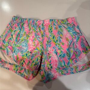 Lilly Pulitzer Pink and Blue Patterned Athletic Shorts